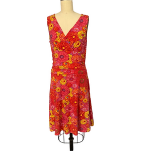 Garnet Hill Vibrant Floral Sundress Small Boho Chic Resort Summer Dress